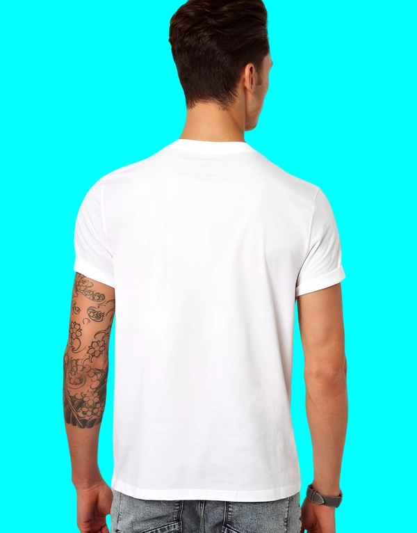  t shirt Mens | Casual | regular fit | round neck | half sleeves | white - White, XXL