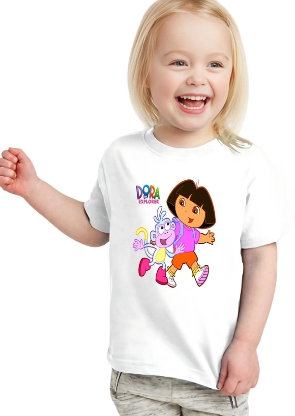 Girls Tshirt  - White, 5-6 y