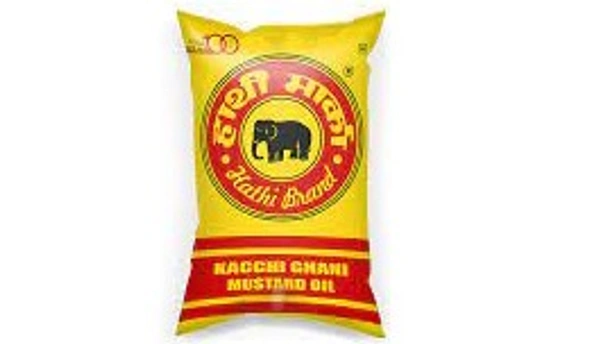 Hathi Brand Kacchi Ghani Musterd Oil 1 Ltr