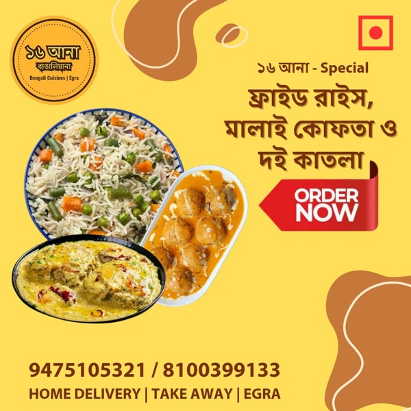 Non Veg Fried Rice (ফ্রাইড রাইস) - Non Veg - + মালাই কোফতা ও দই কাতলা