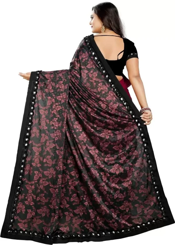 Floral Print Bollywood Lycra Blend Saree 