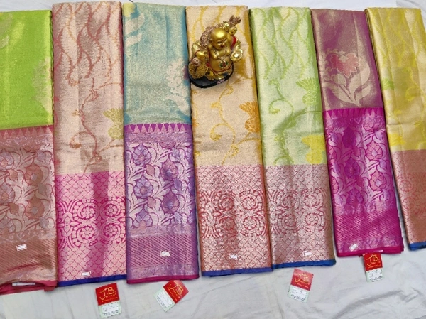 Fancy Wear Big Border Tissue Pattu Saree🛒💃💯🥳