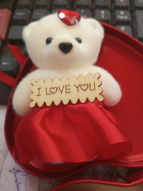Heart Love Pack With Taddy Bear - Red, 15 Cm