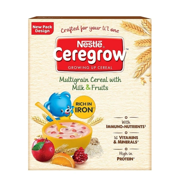 NESTLE CEREGROW MULTIGRAIN WITH MILK & FRUITS - 300 G