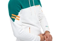 Men Colourblocked fleece Hooded Long Sleeves Unisex Pullover Sweatshirt  - L