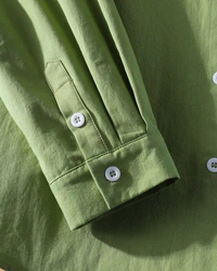 TeesBunker Colorblock Long Sleeve Denim Cotton Vintage Branded Blue & Green Button Down Shirts  - S