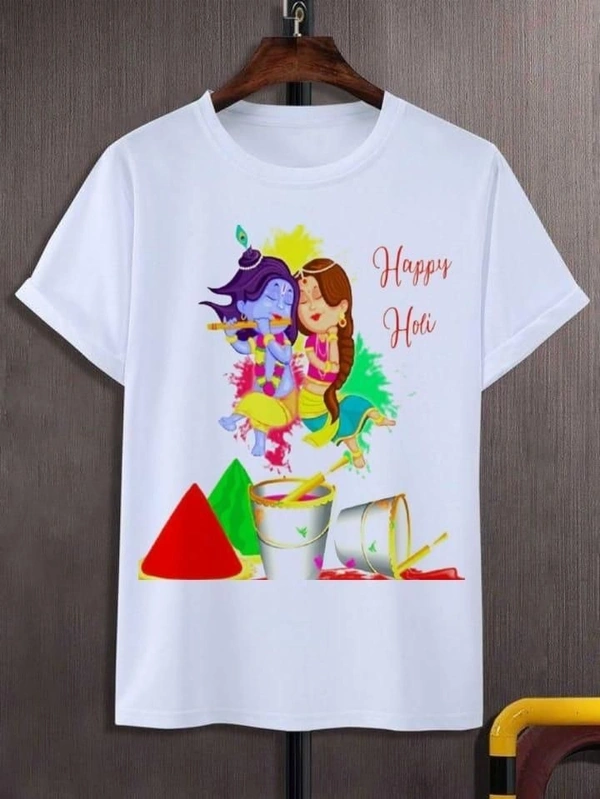 Happy Holi Special T-Shirt In Heavy Fabric for Men and Women (Unisex) - M