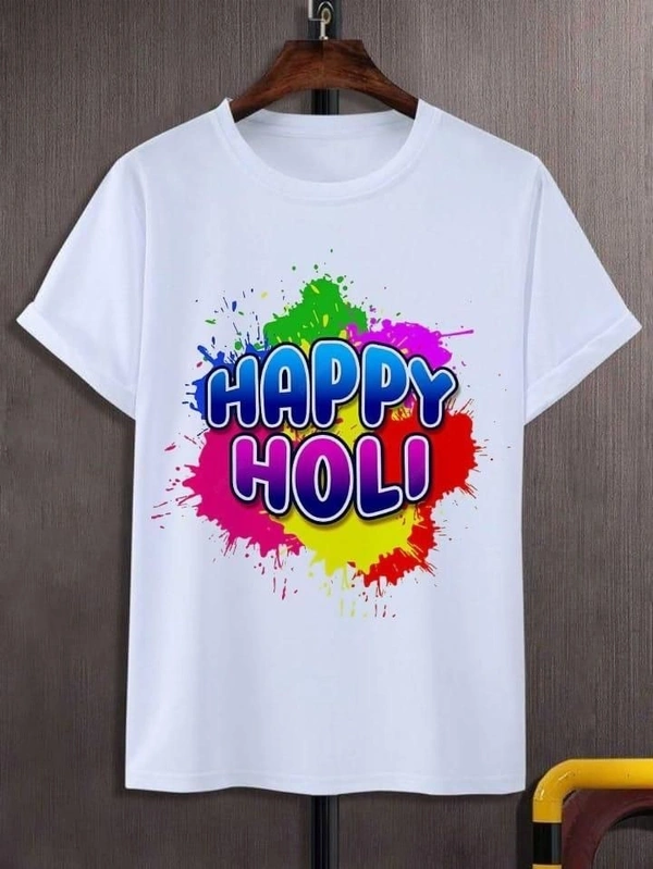 Happy Holi Special T-Shirt In Heavy Fabric for Men and Women (Unisex) - S
