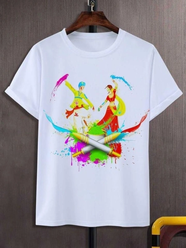 Happy Holi Special T-Shirt In Heavy Fabric for Men and Women (Unisex) - XL