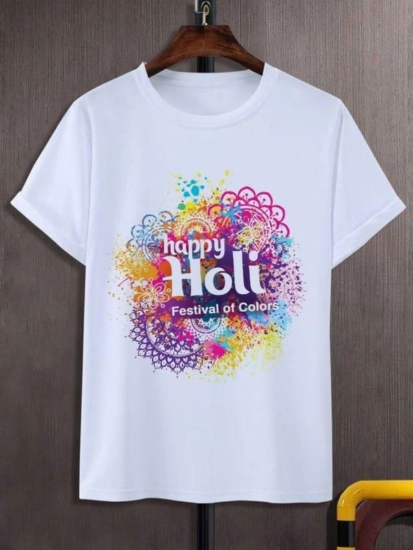 Happy Holi Special T-Shirt In Heavy Fabric for Men and Women (Unisex) - M