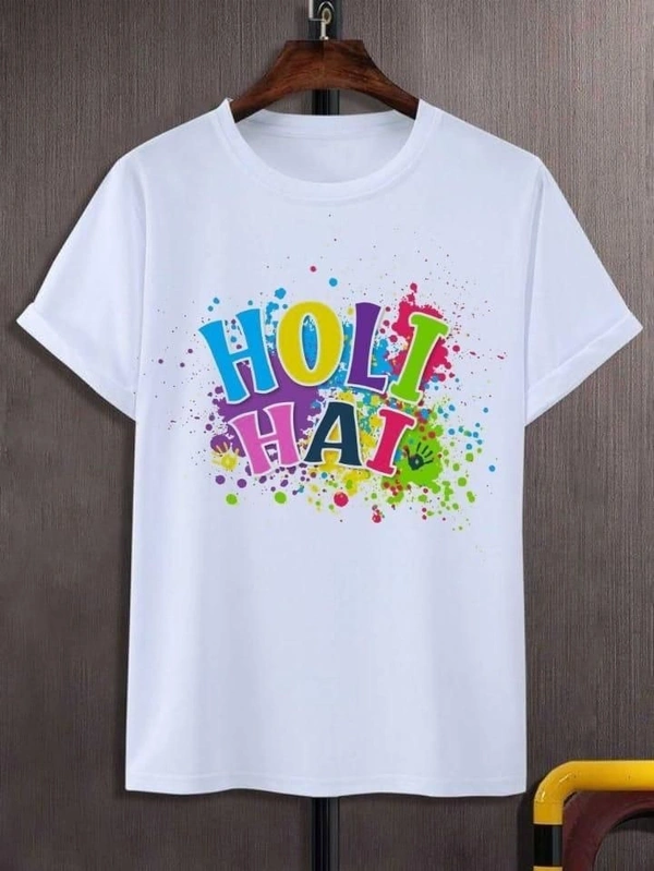 Happy Holi Special T-Shirt In Heavy Fabric for Men and Women (Unisex) - XL