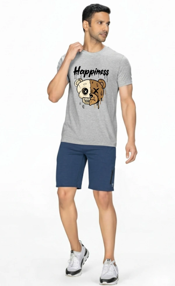 man's super combed cotton regular fit round neck half sleeves tshirt, 100% bio wash  - XL