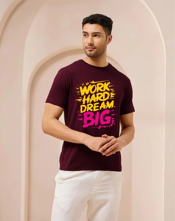 man's super combed cotton regular fit round neck half sleeves tshir with grap[hic print t, 100% bio wash  - L