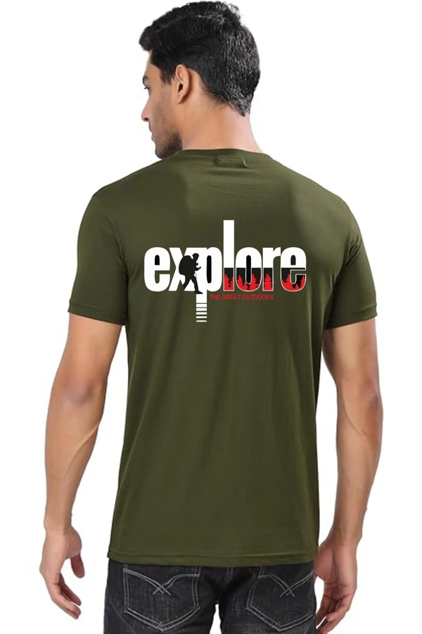 man's super combed cotton regular fit round neck half sleeves tshirt, 100% bio wash - M