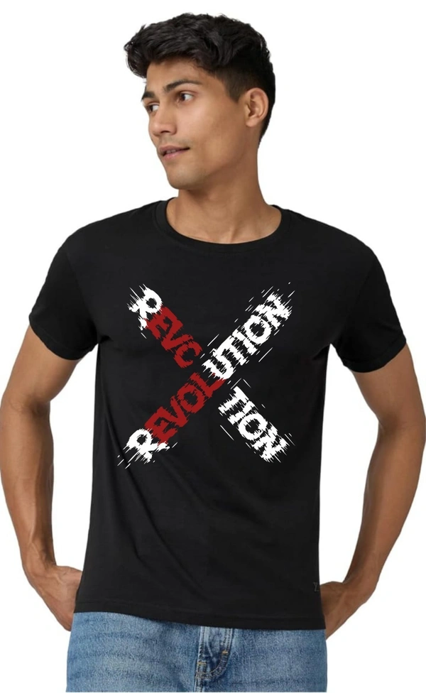 man's super combed cotton regular fit round neck half sleeves tshirt, 100% bio wash - M