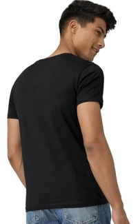 man's super combed cotton regular fit round neck half sleeves tshirt, 100% bio wash - M