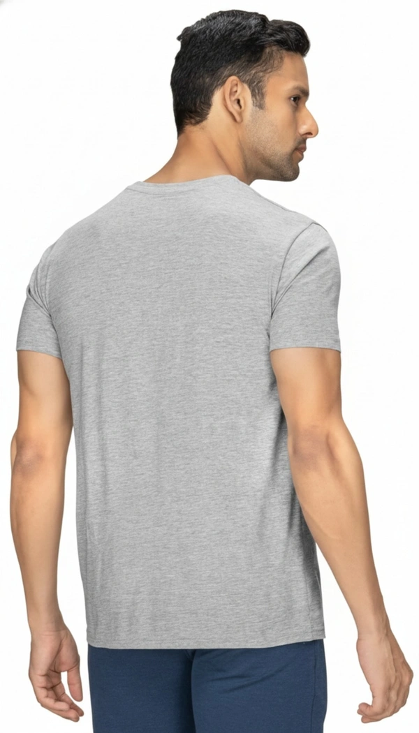 man's super combed cotton regular fit round neck half sleeves tshirt, 100% bio wash - XL