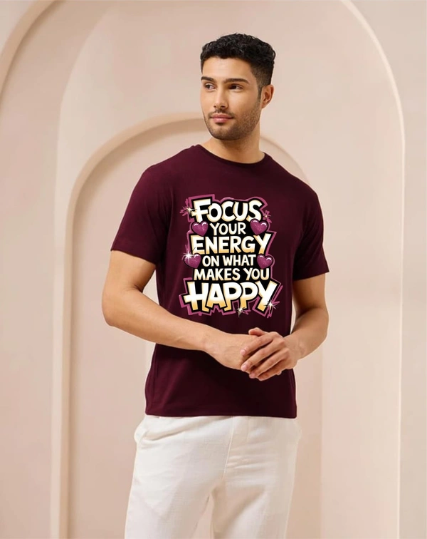 man's super combed cotton regular fit round neck half sleeves tshirt, 100% bio wash - M