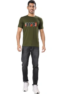 man's super combed cotton regular fit round neck half sleeves tshirt, 100% bio wash - XL