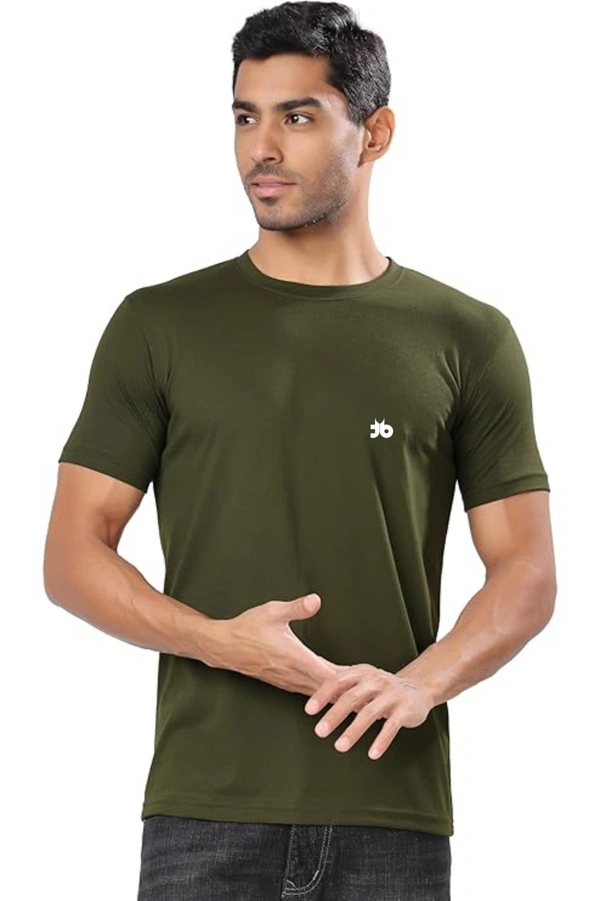 man's super combed cotton regular fit round neck half sleeves tshirt, 100% bio wash - M