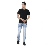 Bio Wash Regular Fit Casual 180 Gsm Premium Cotton Plain Black T-Shirt - S