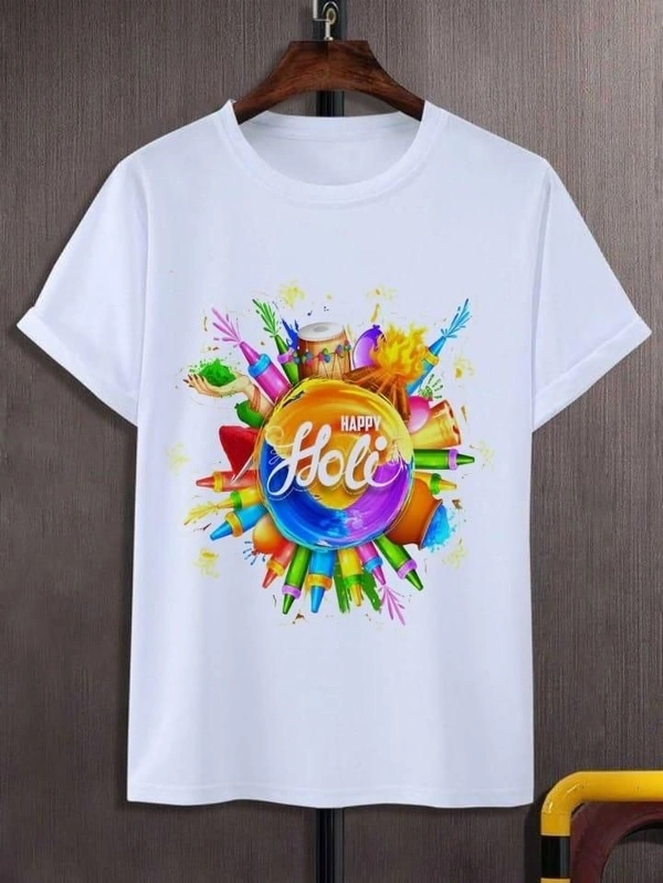 Happy Holi Special T-Shirt In Heavy Fabric for Men and Women (Unisex) - XL