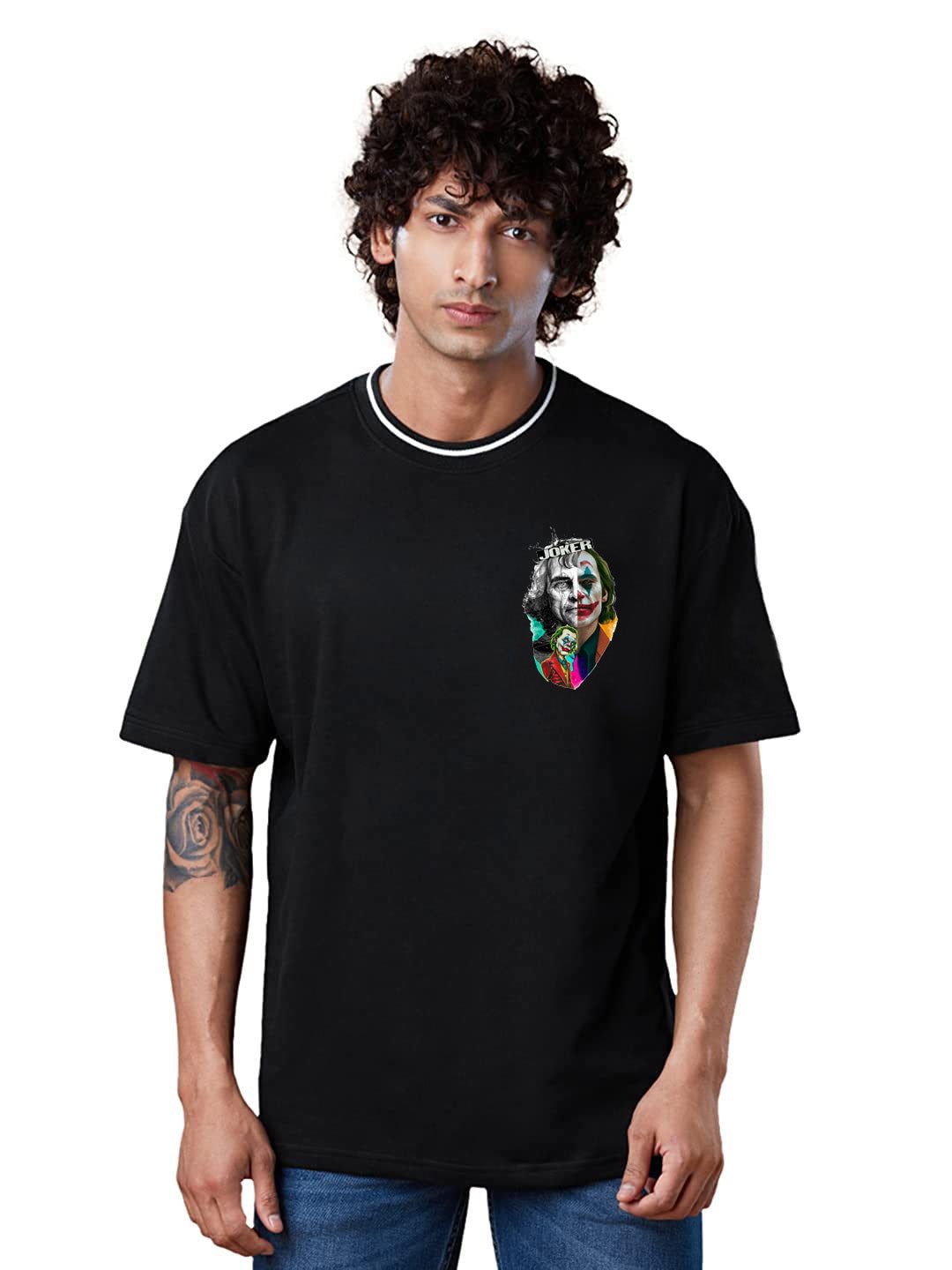 JOKER Graphic full Back print Oversized Drop Shoulder