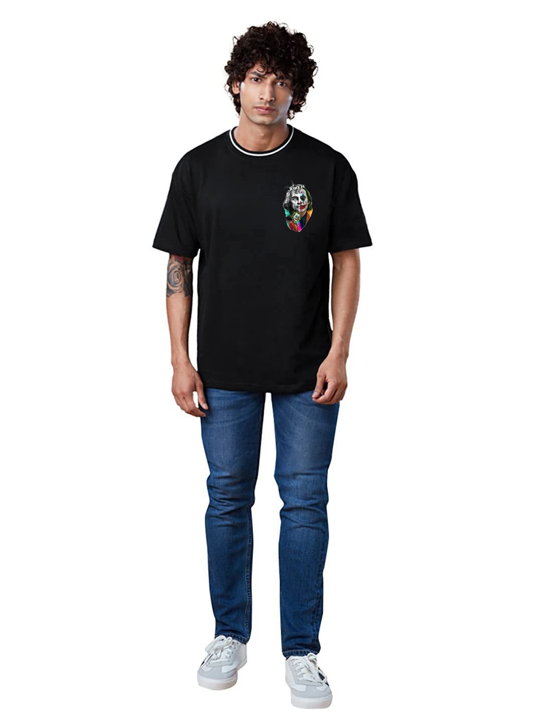 JOKER Graphic full Back print Oversized Drop Shoulder