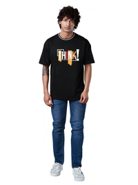 Think Out Side The Box Trending Stylish Oversized Drop Shoulder T-Shirt - L