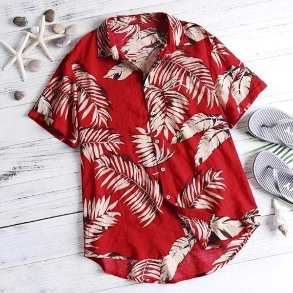 Red Beachwear Shirt - Medium