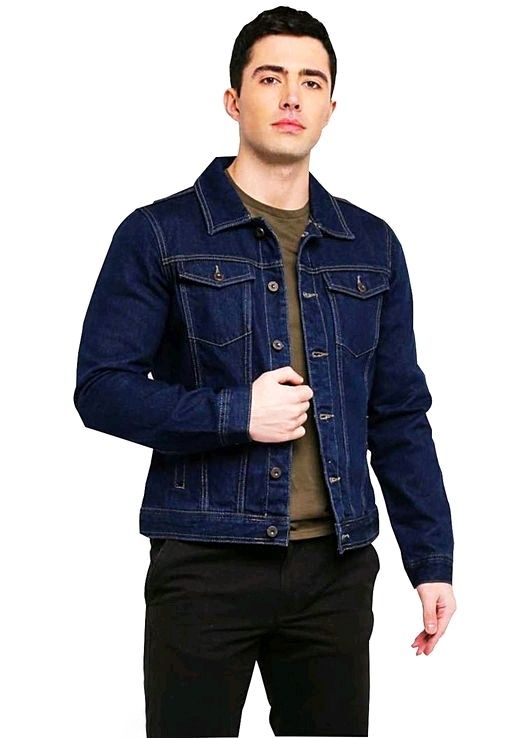 Buy KOTTY Blue Solid Men Denim Jacket (3Blue,L) at Amazon.in