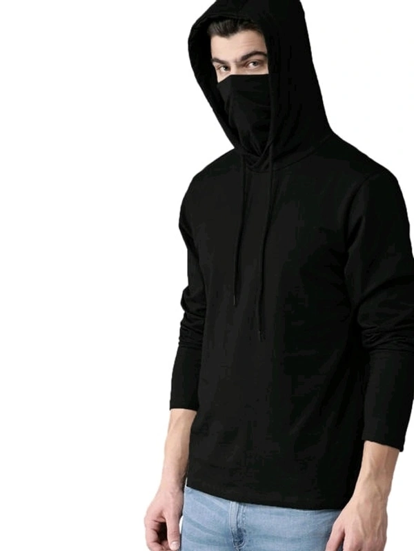 Men's Black Hoodie - Large