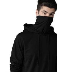 Men's Black Hoodie - Large
