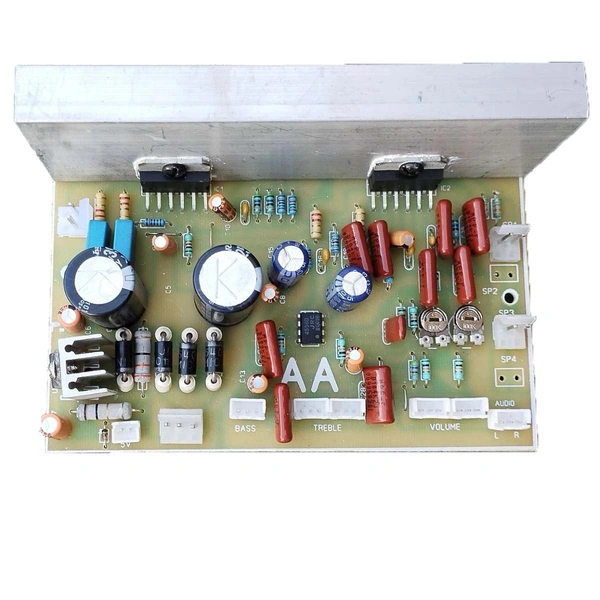 CAMART TDA7265 DUAL IC 2.1 HOME THEATER BOARD WITH 50w X 2 & 50w X 1 OUTPUT WITH12-0-12 - Green, 5inch