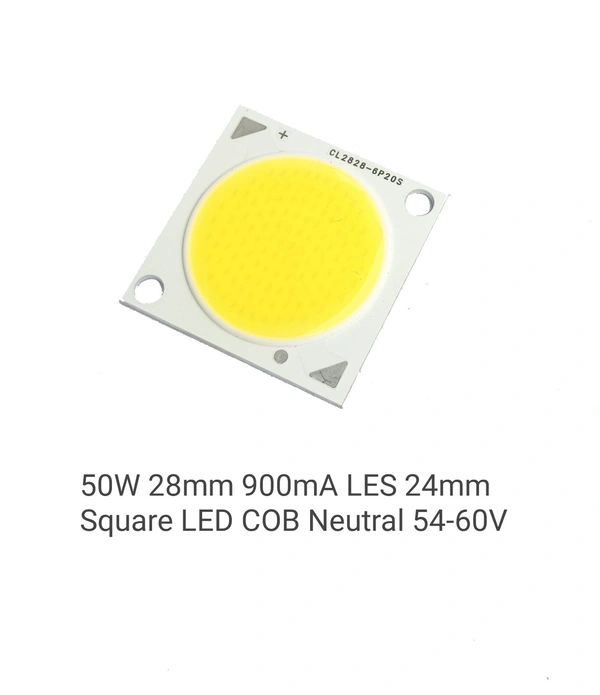 Camart  54W 28mm 900mA LES 24mm Square LED COB Neutral 54-60V - 22mm, White