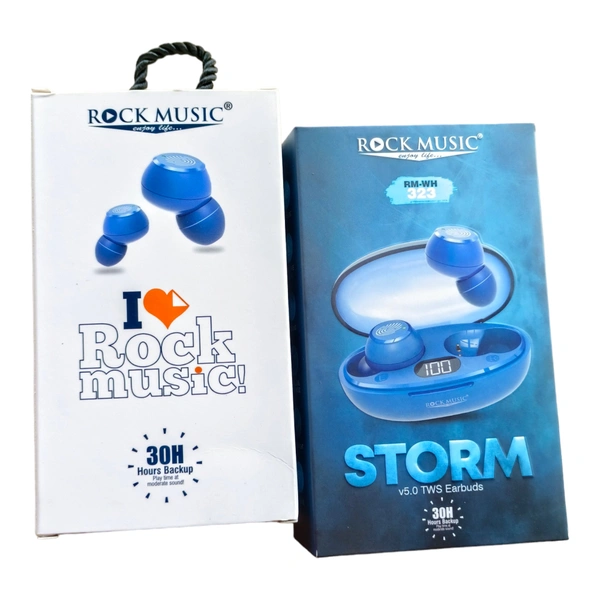 ROCK MUSIC® Buds T28 Wireless Earbuds with 40H Playtime, Instant Paring, BT5.3 Bluetooth Headset (Green, In the Ear) - Pelorous