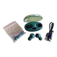 ROCK MUSIC® Buds T28 Wireless Earbuds with 40H Playtime, Instant Paring, BT5.3 Bluetooth Headset (Green, In the Ear) - Pelorous