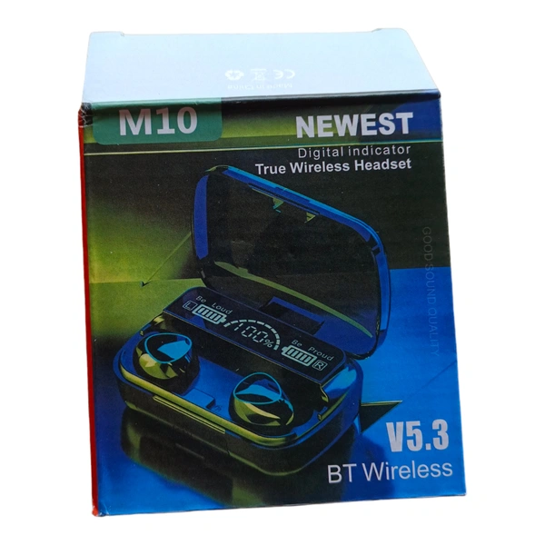 NEWEST® Buds M10 Wireless Earbuds With 60H Playtime, Instant Paring, BT5.3 Bluetooth Headset (Black, In The Ear) - Black