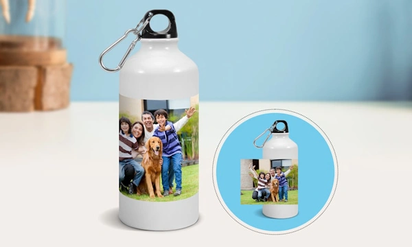 Print Your Design And Photo Bottle 600ml. - White, 600ml
