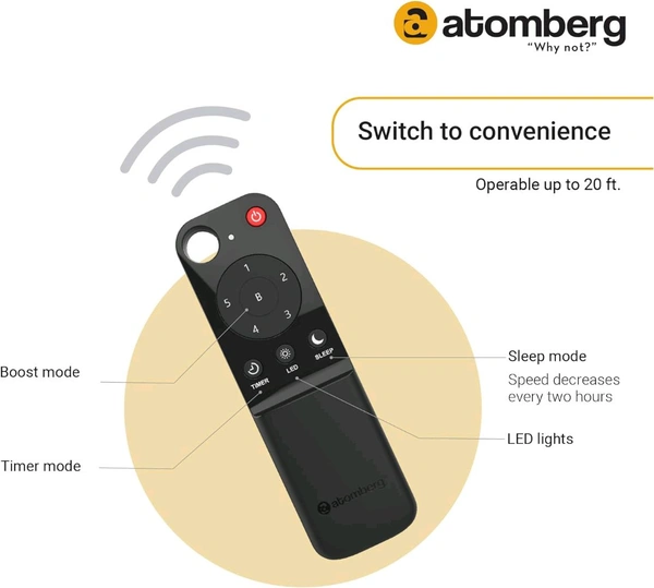 Atomberg atomberg Renesa Smart+ 1200mm BLDC Motor 5 Star Rated Ceiling Fan with IoT and Remote | Smart and Energy Efficient Fan with LED Indicators | Saves Upto 65% Energy | 2+1 Year Warranty (Golden Oakwood - Golden Oakwood, 1200MM
