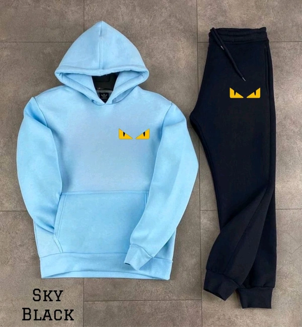Very Premium Quality fendi cat Winter Fleece Tracksuit - L, Sky