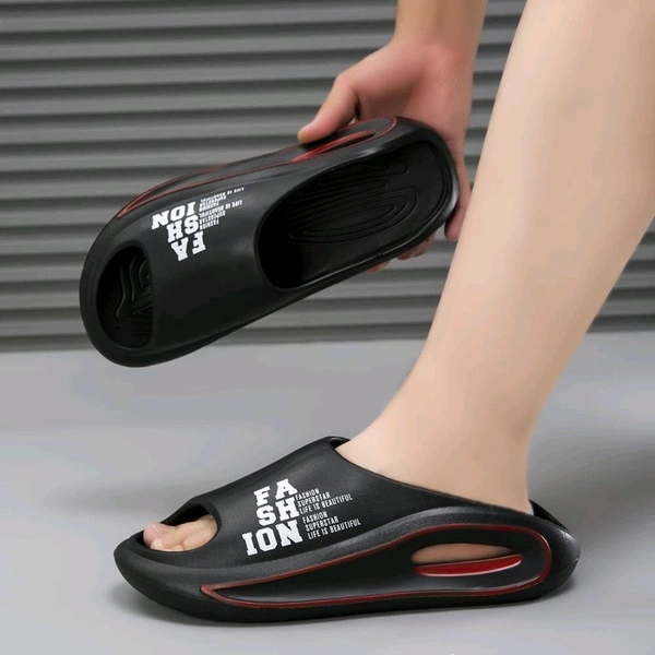107 Mens Fashion Soft Quality Eva Slides - Black, 10