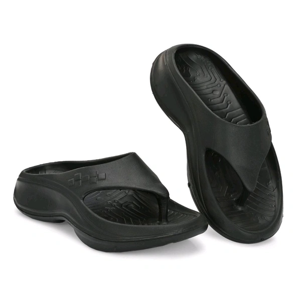 Mens V shape Eva Soft Quality Slippers - Black, 7