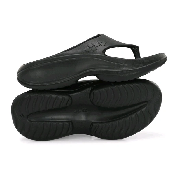 Mens V shape Eva Soft Quality Slippers - Black, 7