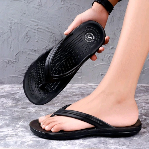 Mens Vshape Eva Slippers - Black, 10