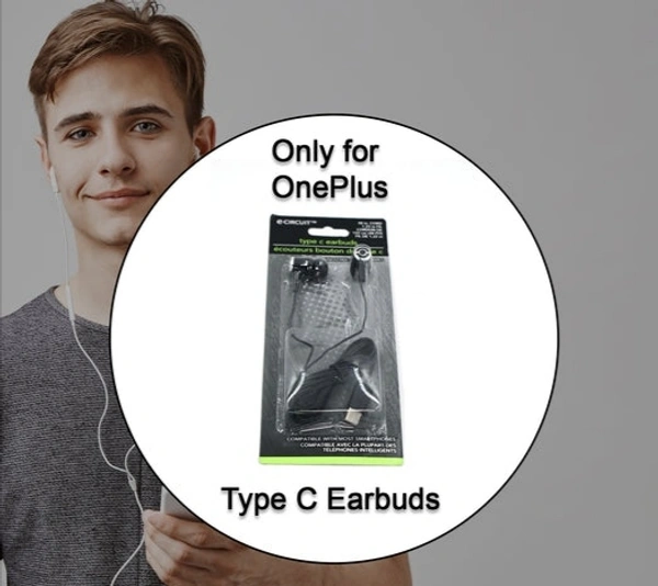 TYPE C WIRED EARPHONES WITH MIC, BRAIDED CABLE