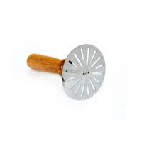 STAINLESS STEEL POTATO MASHER, PAV BHAJI MASHER WITH WOODEN HANDLE
