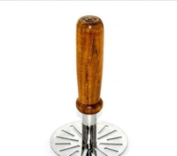 STAINLESS STEEL POTATO MASHER, PAV BHAJI MASHER WITH WOODEN HANDLE