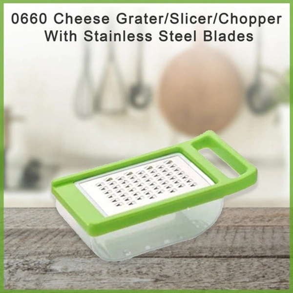 CHEESE GRATER/SLICER/CHOPPER WITH STAINLESS STEEL BLADES