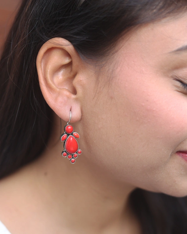 Classic coral earrings